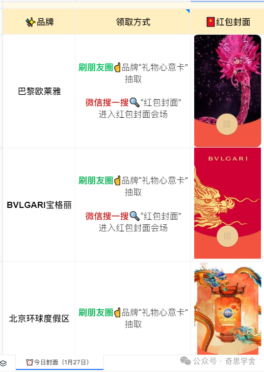 2024春节红包封面大品牌领取指南