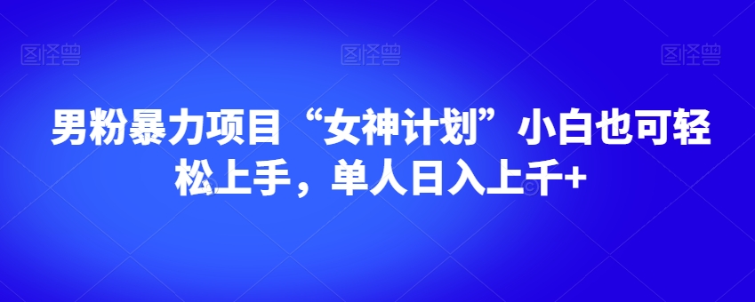 男粉暴力项目！“女神计划”，一天两小时玩转，新人小白单人日入上千+，工作室一天几万打底