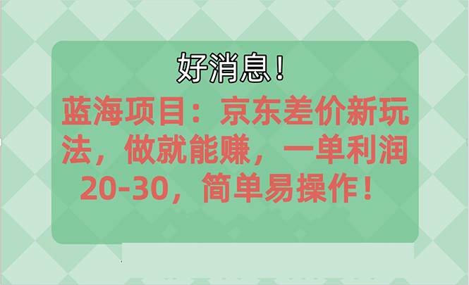 越早知道越能赚到钱的蓝海项目：京东大平台操作，做就能赚，一单利润20-30，简单易操作！