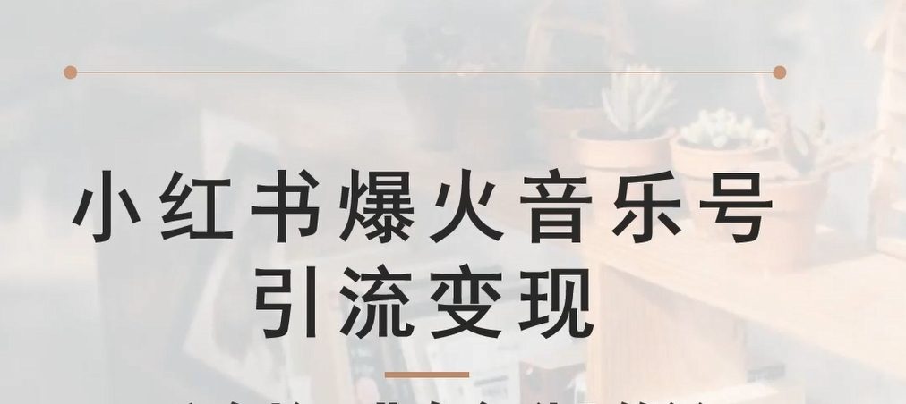 🔥【揭秘】小红书爆火音乐号引流变现项目，视频版一条龙实操玩法分享给你