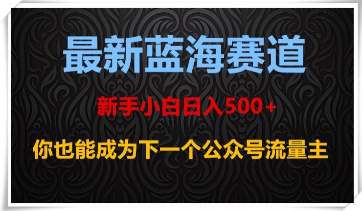 全新公众号流量主蓝海赛道：新手小白日入500+，你也能成为下一个公众号流量主【揭秘】