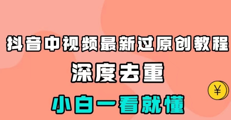 抖音中视频最新过原创教程,深度去重,简单易懂适合小白【揭秘】