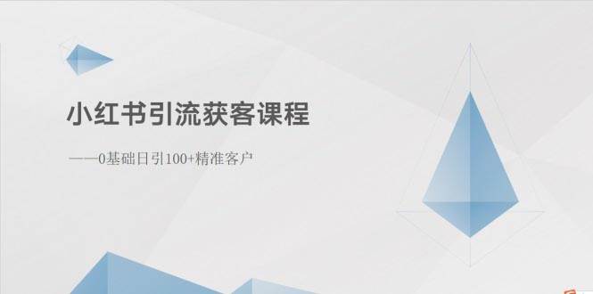 小红书引流获客课程:0基础日引100 精准客户