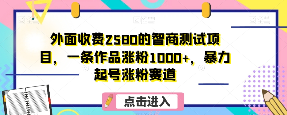 【揭秘】深度解析智商测试视频的引流策略：外面收费2580的智商测试项目，一条作品涨粉1000+，暴力起号涨粉赛道！