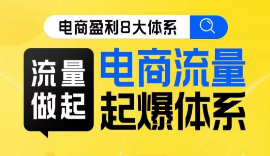 8大体系流量篇·流量做起,电商流量起爆体系线上课,共30节的线上课!