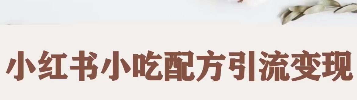 黄岛主·小红书小吃配方引流变现项目，花988买来拆解成视频版课程分享