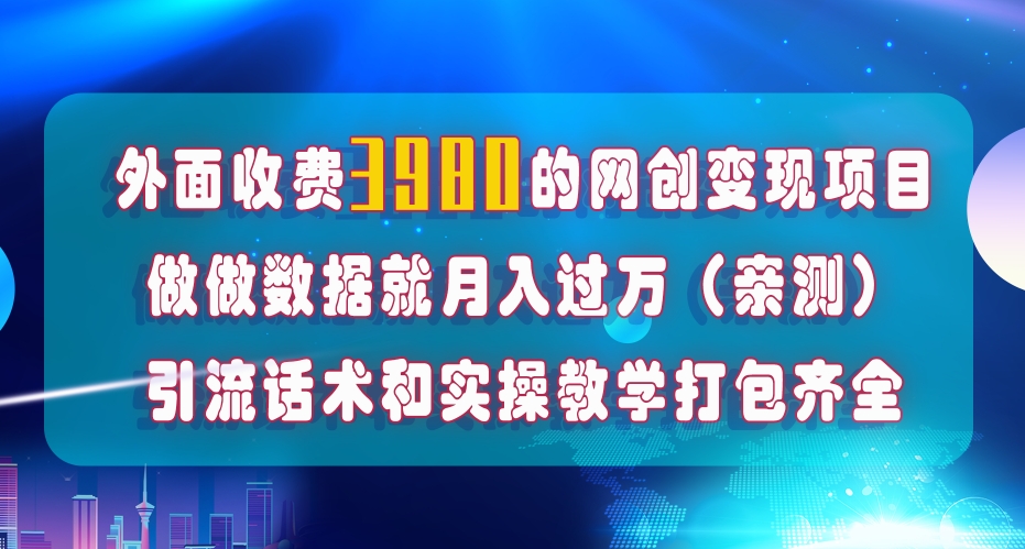 网创变现项目：在抖音短视频等全媒体平台做数据流量优化，实测月入1W+