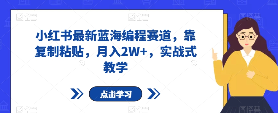 小红书编程赛道：最新蓝海项目，靠复制粘贴，小白也能月入2W+，实战操作教学【揭秘】