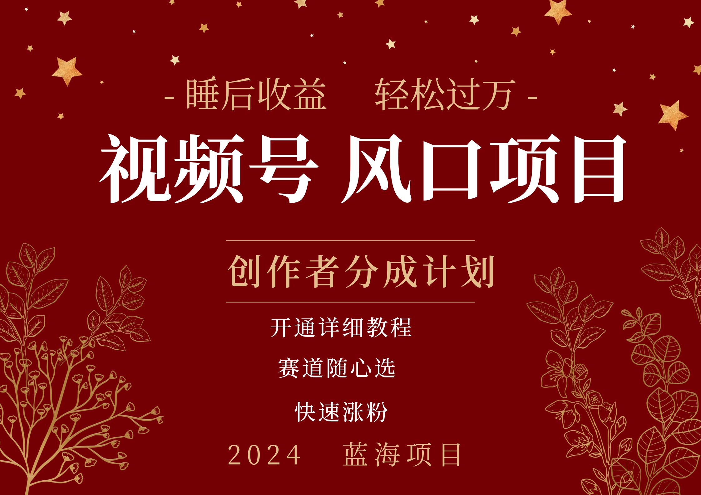 拥有睡眠收益的微信视频号大风口项目,轻松月入过万 ,多赛道选择,可矩阵,玩法简单轻松上手