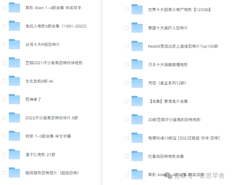 最新大佬精整，全网最全恐怖片合集上千部1.7TB