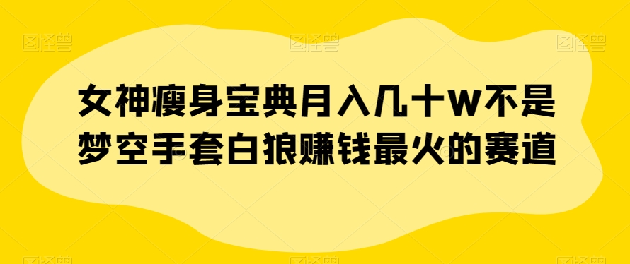 揭秘女神瘦身宝典:空手套白狼赚钱最火的赛道,月入几十W不是梦!【揭秘】