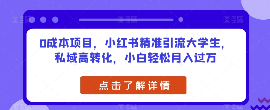💥【0成本，全攻略】💥，小红书精准引流大学生，大学生私域引流，轻松月入过万！